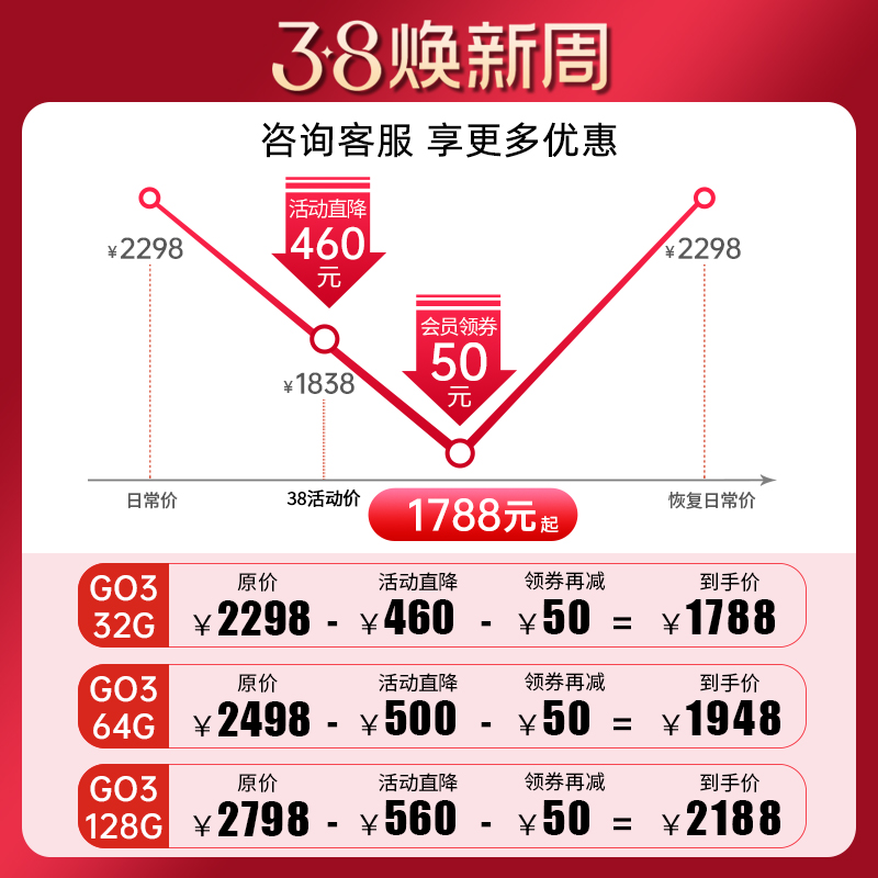 影石 Insta360 go 3 拇指相机亲子户外运动相机骑行滑雪潜水防抖