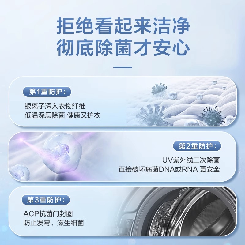 小天鹅水魔方滚筒洗衣机10公斤KG洗脱一体全自动家用TG100VC806W