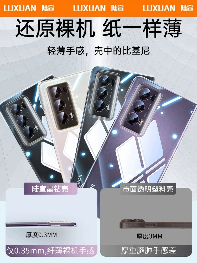适用于荣耀magicvs2手机壳Magicv2新款超薄透明折叠屏保护套荣耀Magicvs镜头全包防摔5g简约高档至臻版MagicV