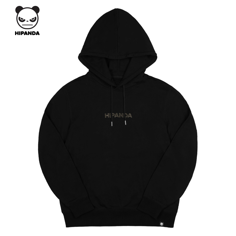Hipanda你好熊猫卫衣自创元年金钻烫钻连帽卫衣设计潮牌新款