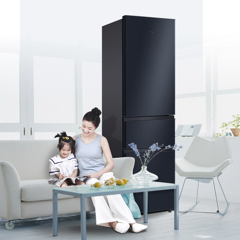 TCL 家用200升三门小型家用三开门式宿舍租房冷藏冷冻小冰箱节能