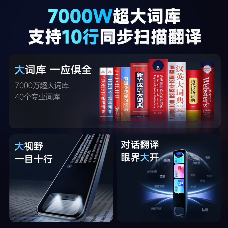 【新品】网易有道点读笔P6专业翻译笔多语种旗舰版词典笔英语学习神器扫描笔电子词典扫读学生小学高中