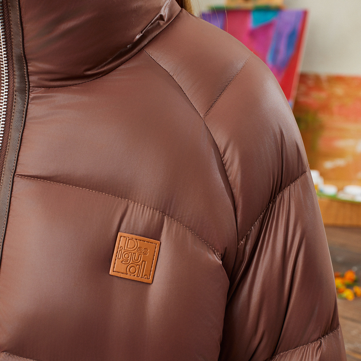 Desigual【西班牙时尚品牌】23秋冬宽松包边插肩短款羽绒服