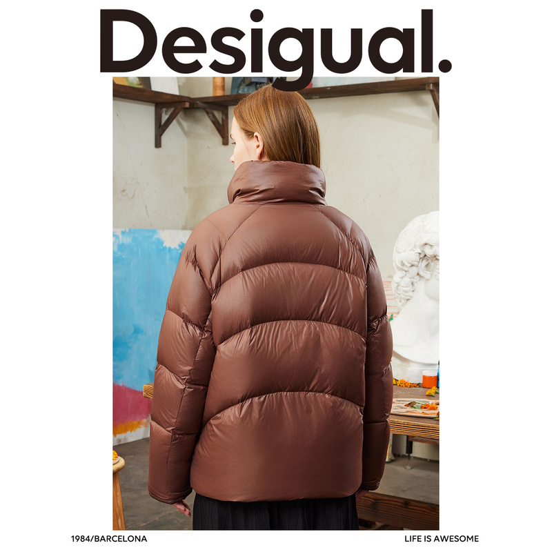 Desigual【西班牙时尚品牌】23秋冬宽松包边插肩短款羽绒服