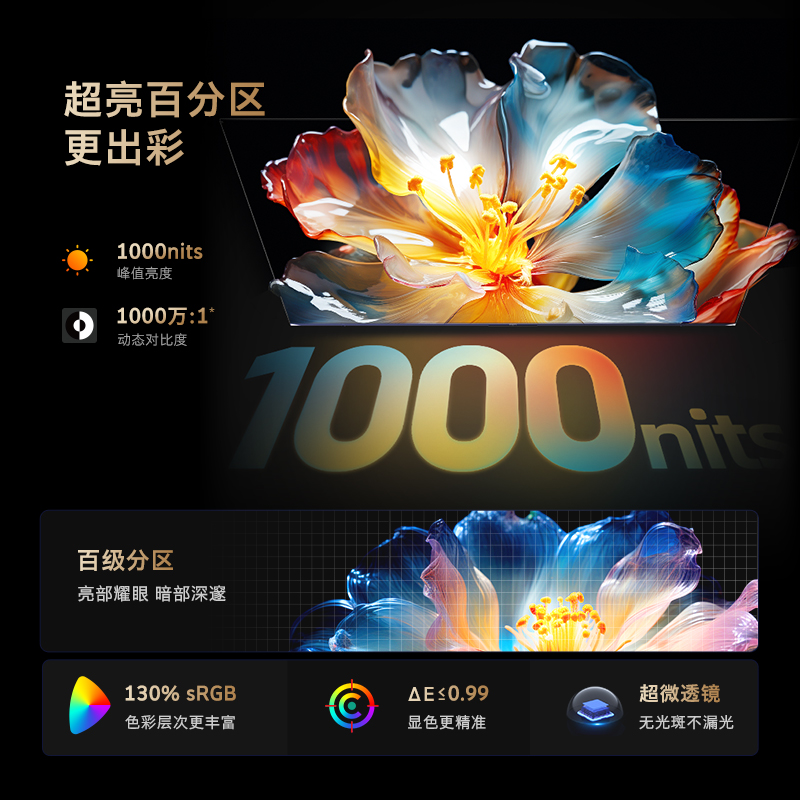 创维75A5D 75英寸1000nits高亮高分区电视机 4K智能液晶平板 85