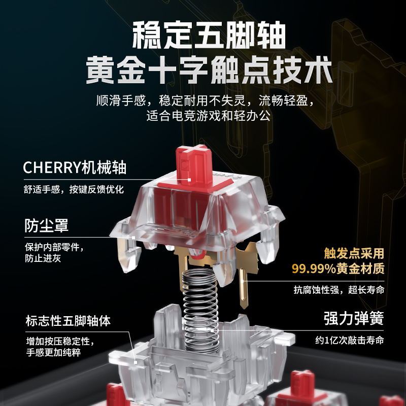 CHERRY樱桃MX1.0机械键盘87/108键电竞游戏茶青红轴外接家用办公