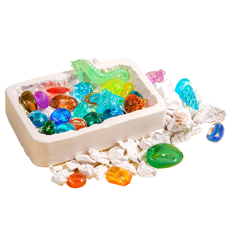 考古挖掘玩具寻宝石夜光恐龙化石膏盲盒儿童敲砸挖矿宝藏男孩女孩