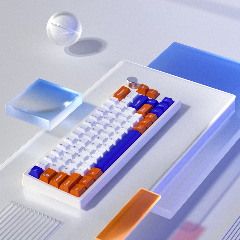 DUKHARO杜卡洛VN66SE机械键盘三模无线热插拔客制化键盘MO粉绿轴