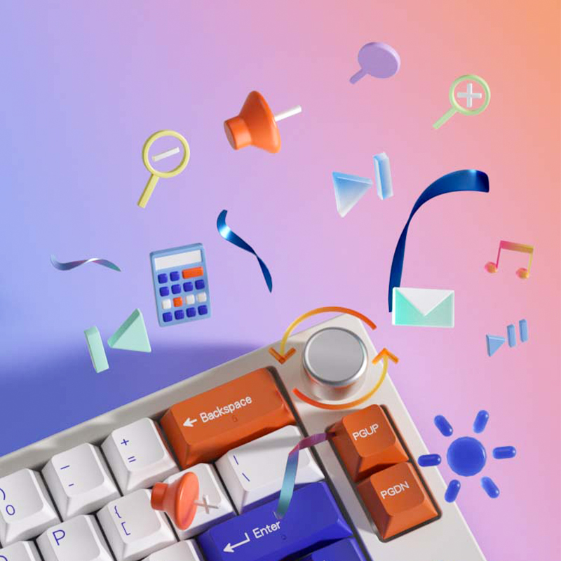 DUKHARO杜卡洛VN66SE机械键盘三模无线热插拔客制化键盘MO粉绿轴