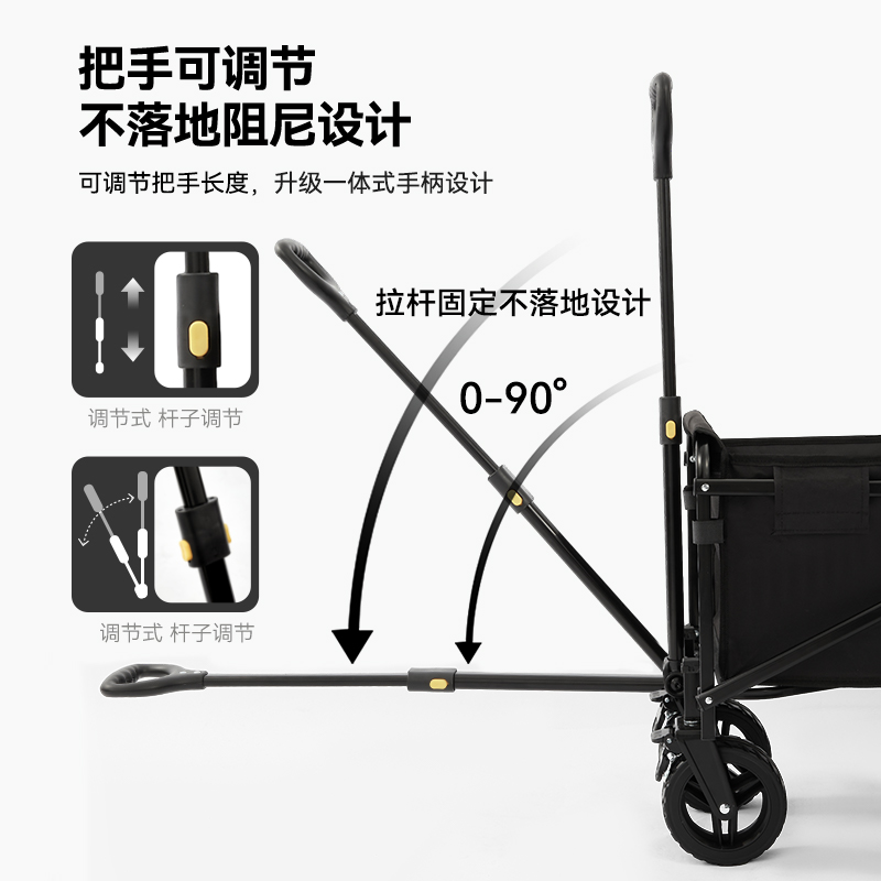 出色鸟户外露营推车桌板摆摊小推车后开门折叠拖车手拉野餐营地车