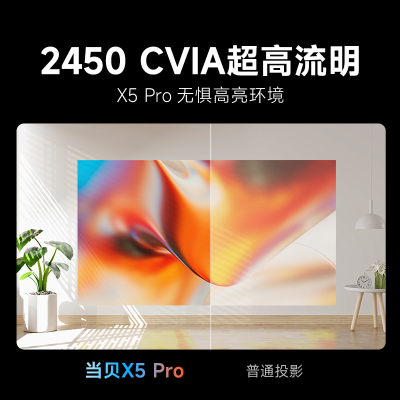 【高亮激光4K新品升级】当贝X5 Pro激光投影仪家用激光电视全高清高亮智能投影机低蓝光客厅卧室家庭影院