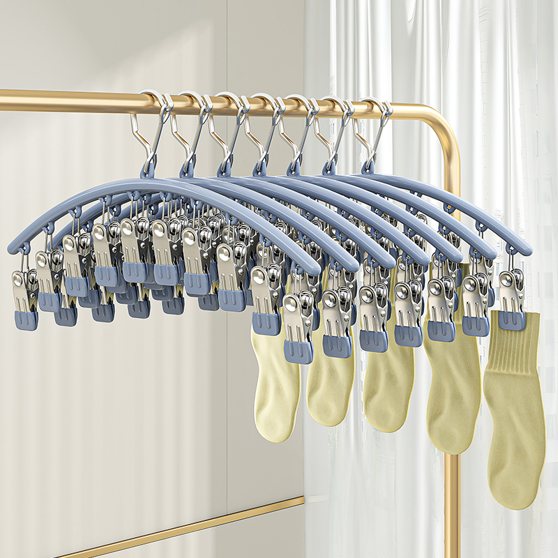 不锈钢袜子夹多夹子防风无痕家用晾内裤衣架多功能晒袜子专用神器