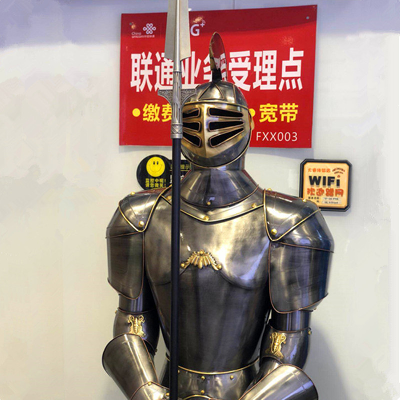 武士盔甲骑士模型2米铁人酒吧店铺装饰品中世纪大型欧式家居摆件