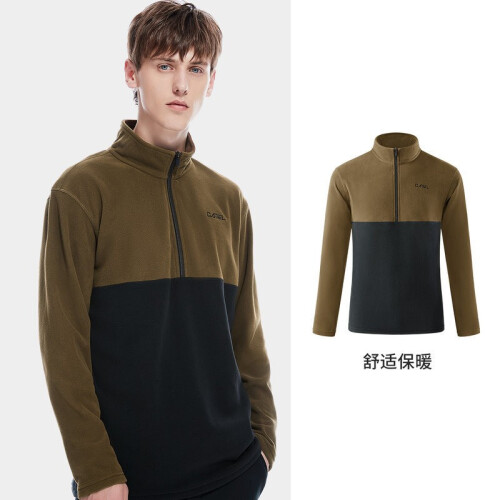 骆驼户外抓绒衣秋冬新款上衣中性抗静电运动休闲半开衫卫衣a1w2nx101