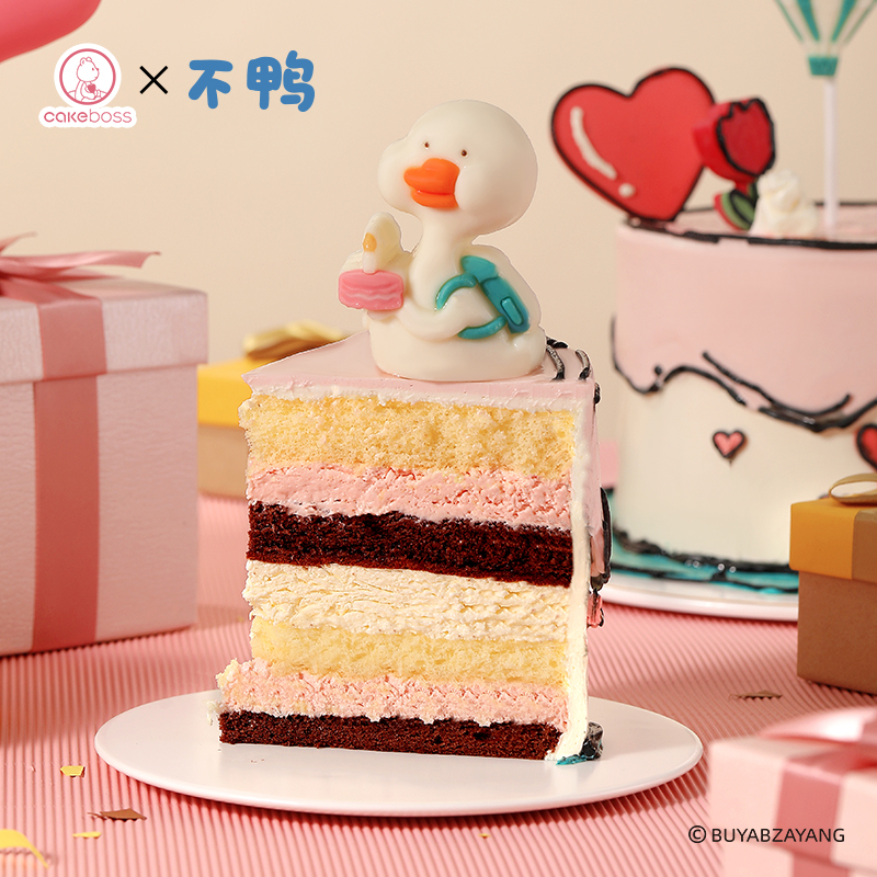 CAKEBOSS十周年不鸭联名限定庆祝的礼物乳酪生日蛋糕北京同城配送