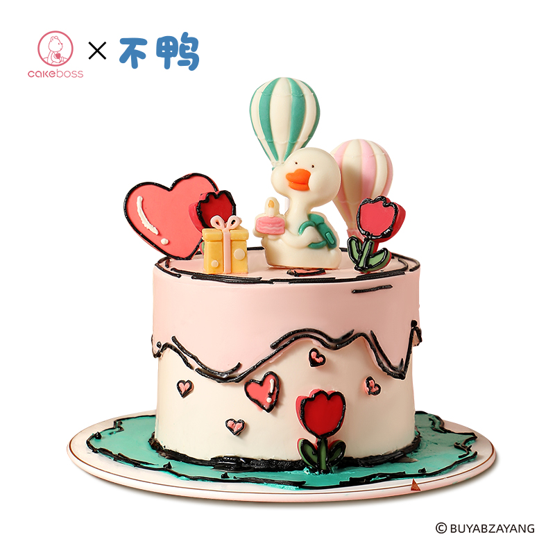 CAKEBOSS十周年不鸭联名限定庆祝的礼物乳酪生日蛋糕北京同城配送