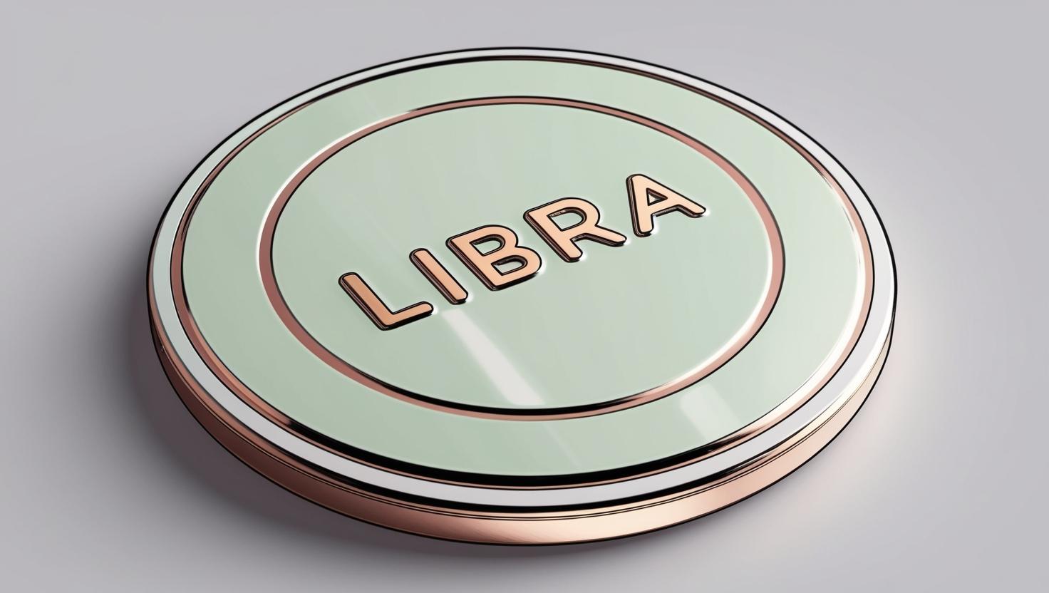 3D illustration of a shiny, futuristic memecoin coin labeled -LIBRA-, solana blockchain in a light style, no more element, no word.jpg