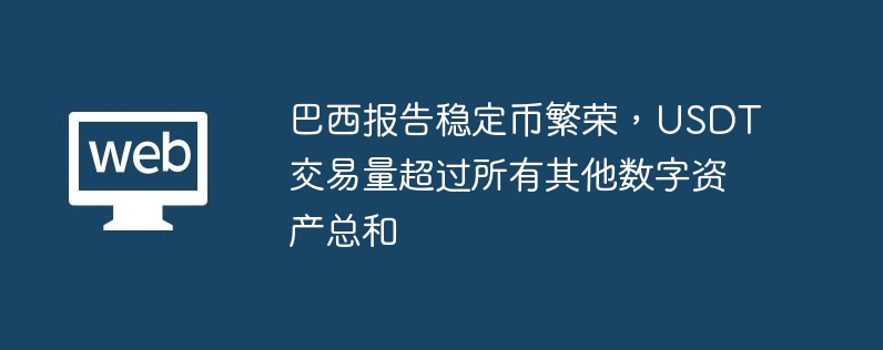 巴西报告稳定币繁荣，usdt交易量超过所有其他数字资产总和