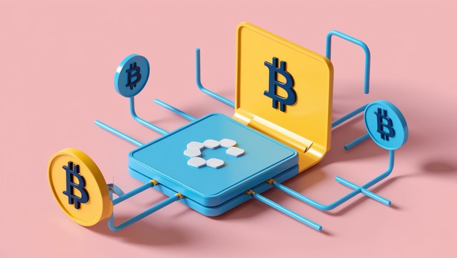 A 3D crypto wallet and network in a light style, no more element (1).jpg