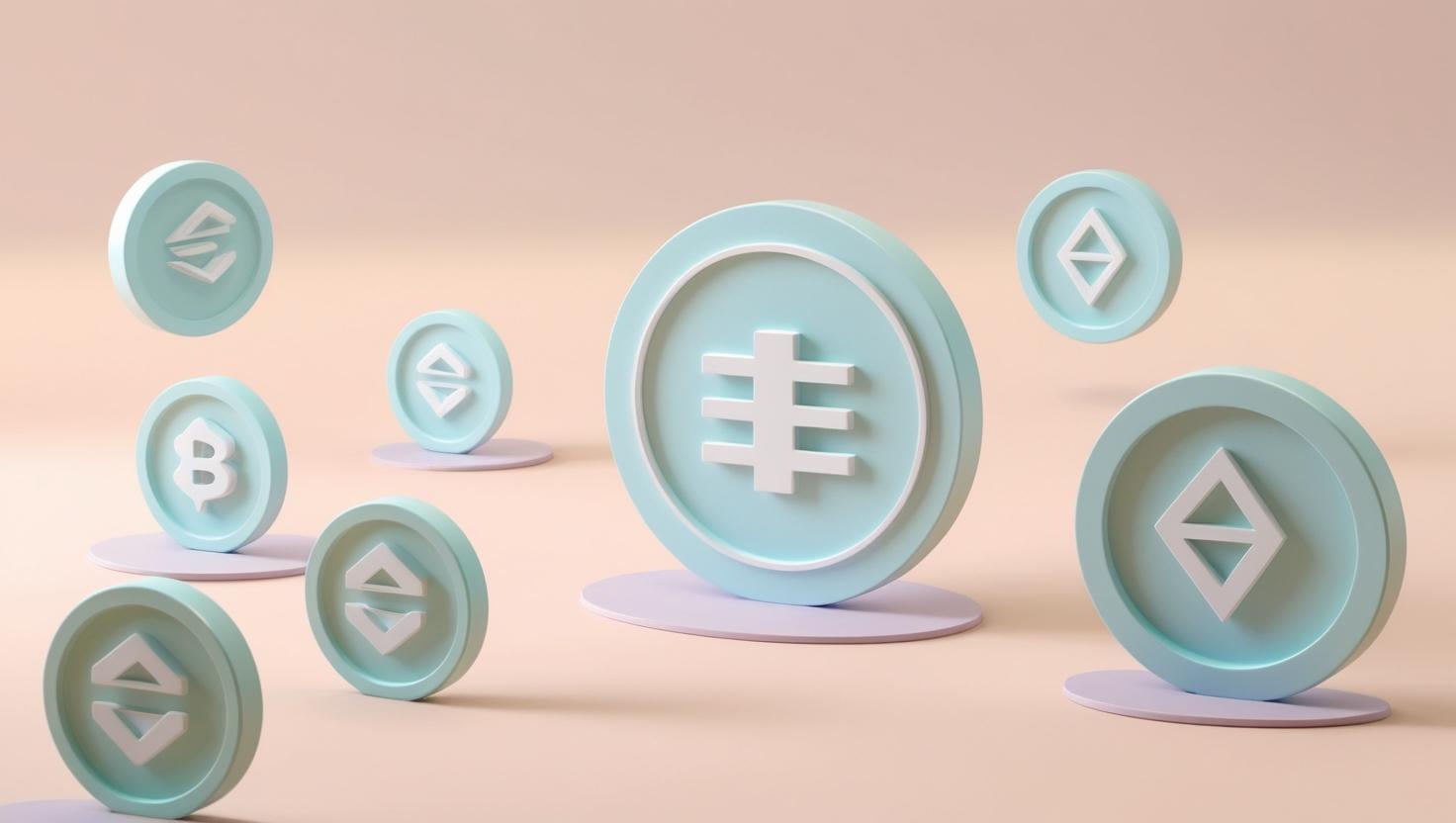 3D NFT,blockchain , value icons in a light style, no more element, no word.jpg