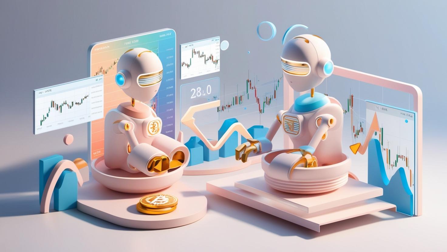 3D  AI  integrated with blockchain and trading charts in a light style, no more element, no word.jpg