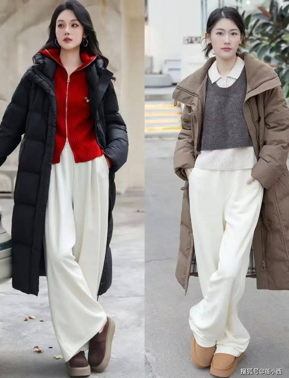今年最火的穿法：“长羽绒+阔腿裤”，高级时髦，直接照搬就很美