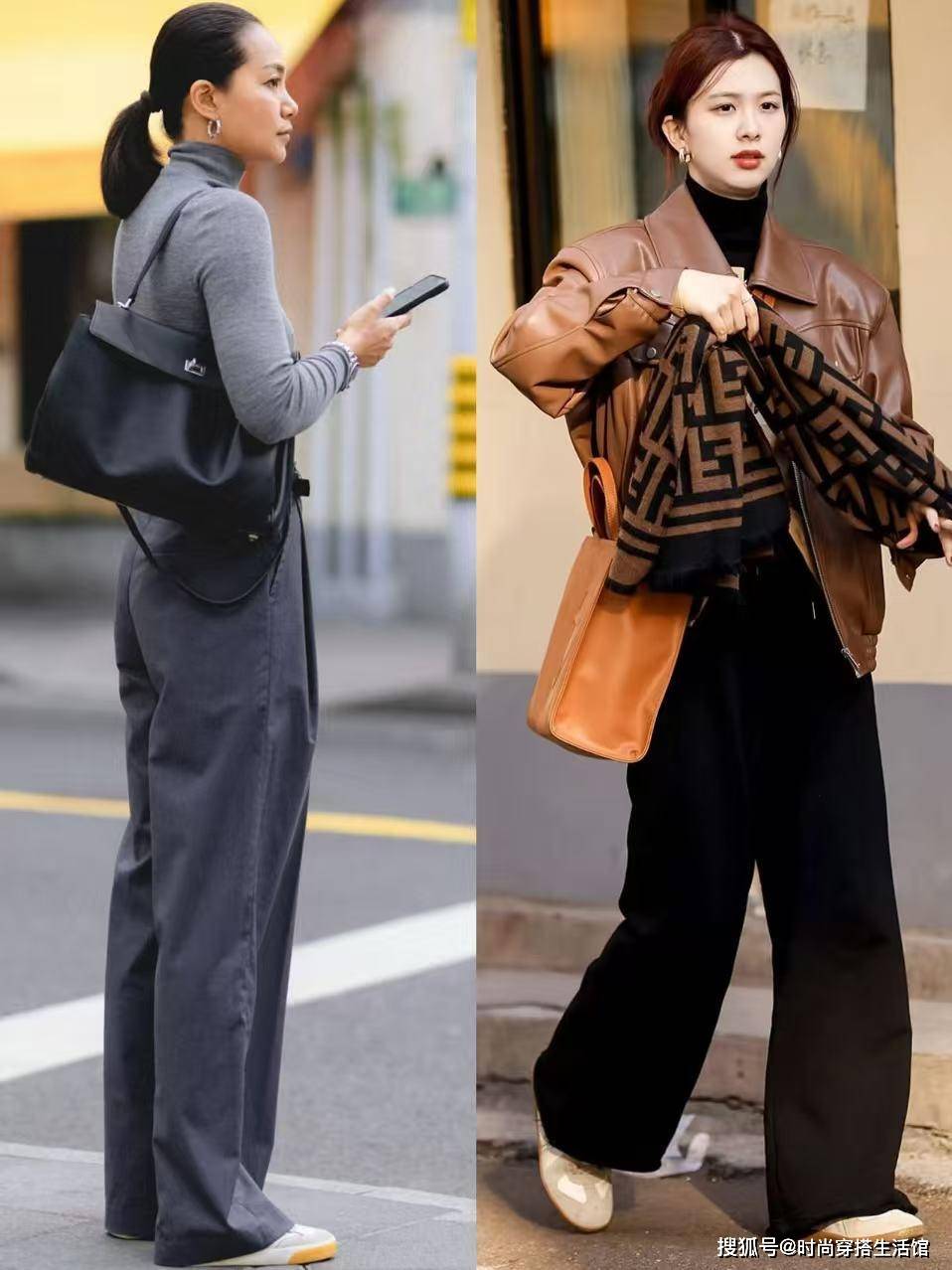 被上海街头的韩国人惊艳了！个个阔腿裤+德训鞋，美得自然不做作