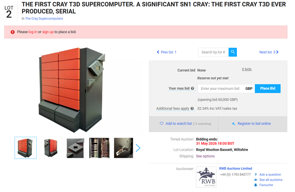 三十年前欧洲最强超算!全球首台Cray T3D拍卖:当年1个亿、现在几十万