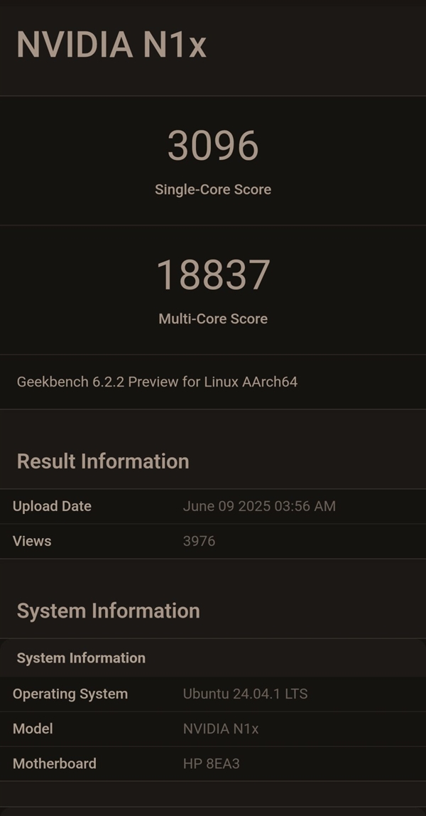 没发布就落后 NVIDIA超级CPU跑分曝光：仅追平2023年M3 Max