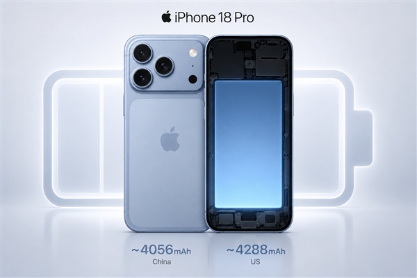 一图看懂差距!iPhone 18 Pro电池容量对比图来了:美版领先国行200mAh