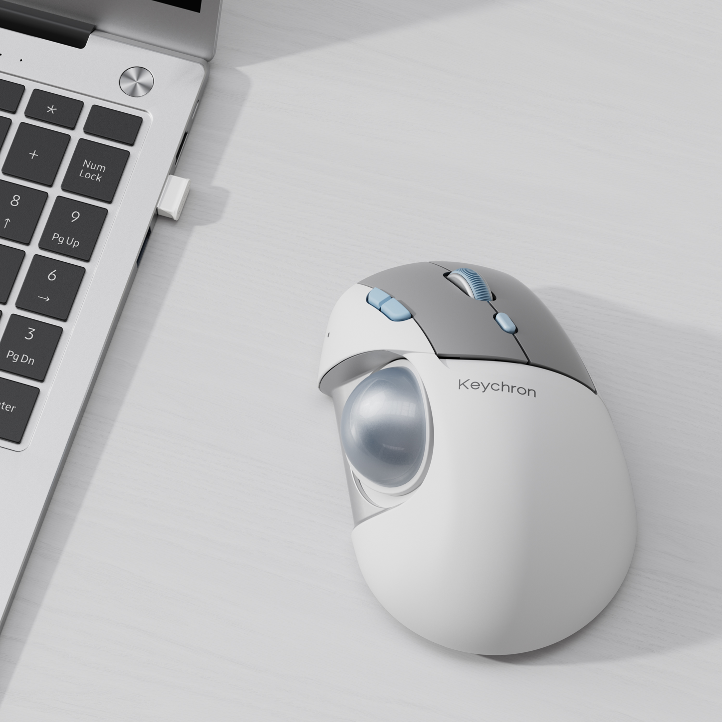 Keychron 首款轨迹球鼠标 T1 HE、轨迹球分体键盘 Orca echo 亮相