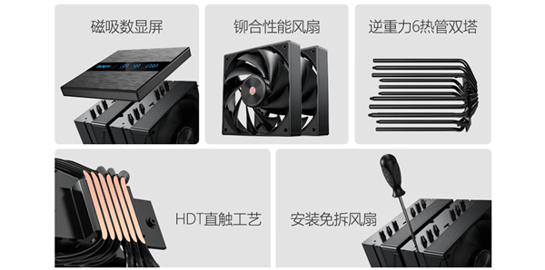 硕一鲲鹏CL6N风冷散热器首发129元起：搭载顶盖数显屏 解热TDP达260W