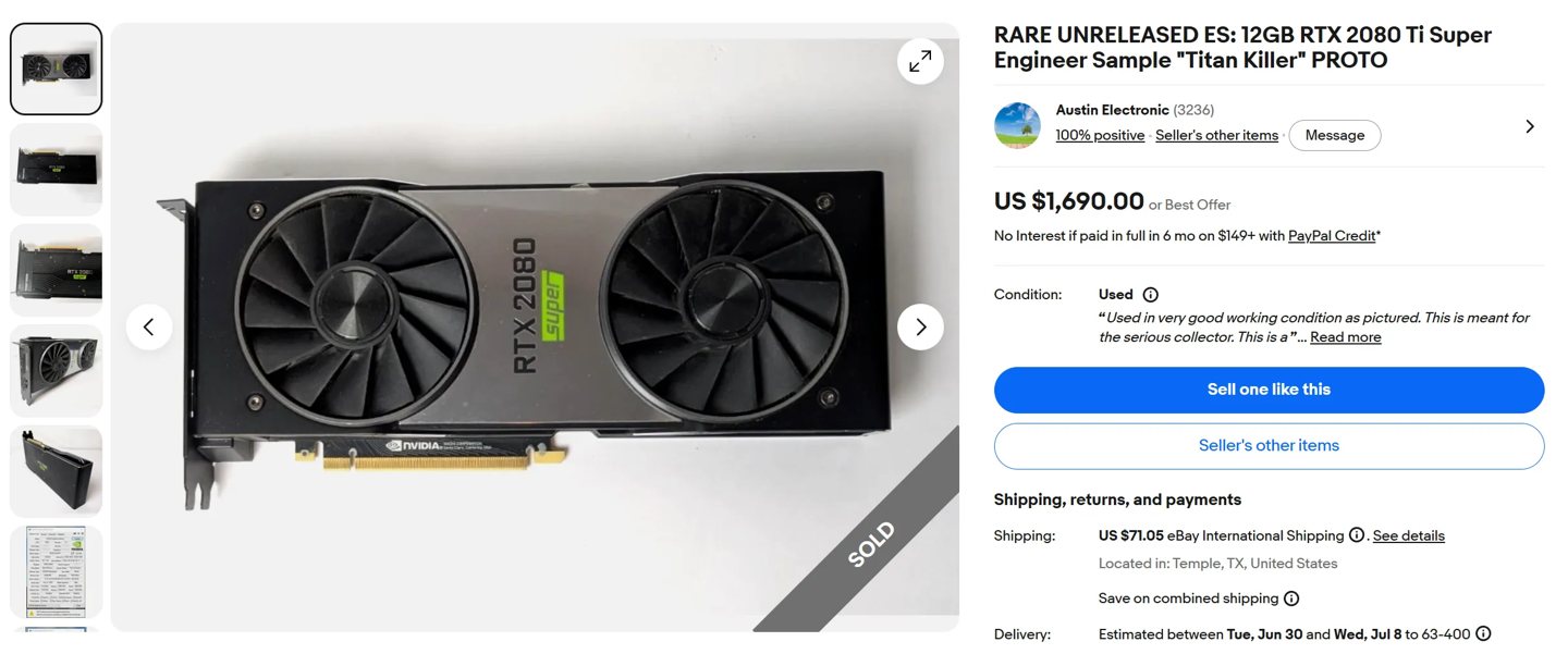 英伟达未发布的 RTX 2080 Ti SUPER 显卡首次曝光：拥有 4608 个 CUDA 核心与 12GB 显存，规格直逼 Titan RTX