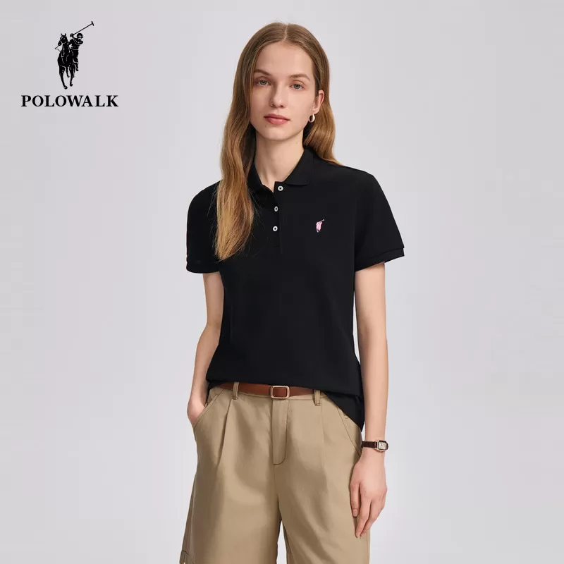 POLOWALK短袖POLO衫女式2026夏季新品商务休闲翻领T恤百搭上衣女