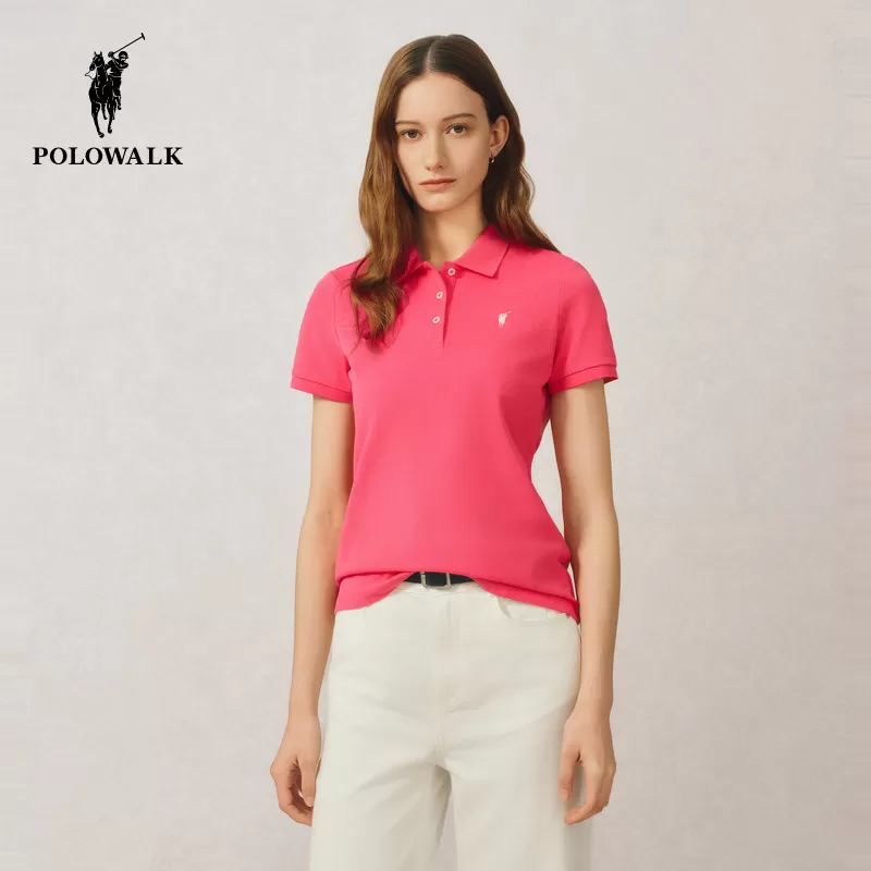 POLOWALK短袖POLO衫女式2026夏季新品商务休闲翻领T恤百搭上衣女