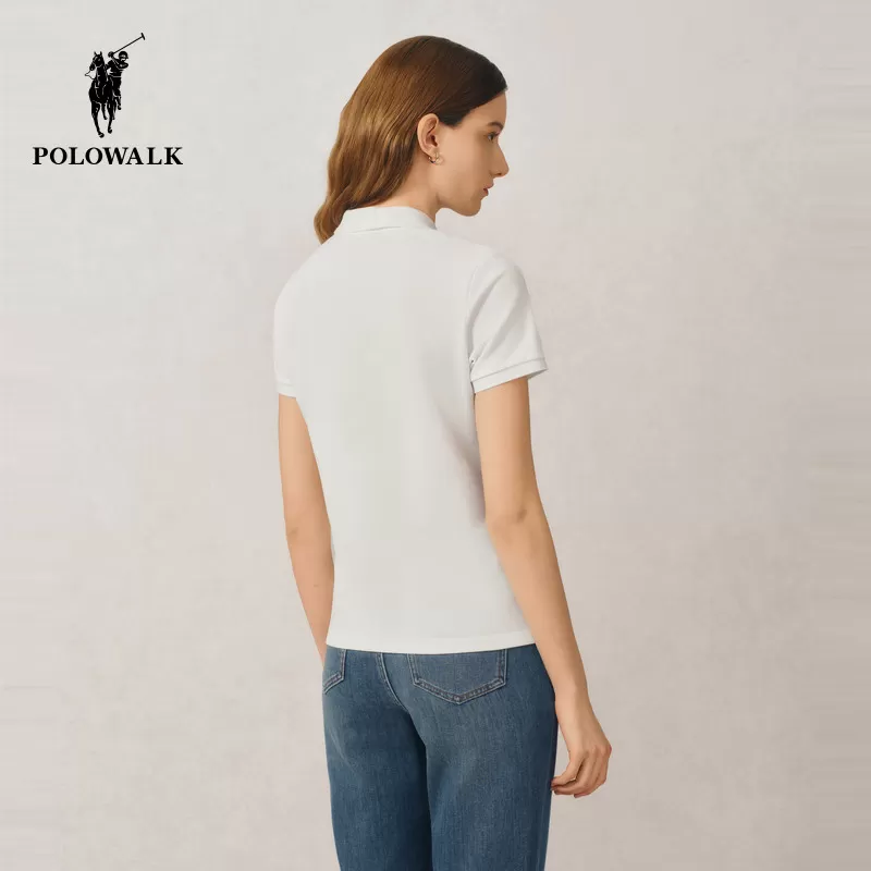 POLOWALK短袖POLO衫女式2026夏季新品商务休闲翻领T恤百搭上衣女
