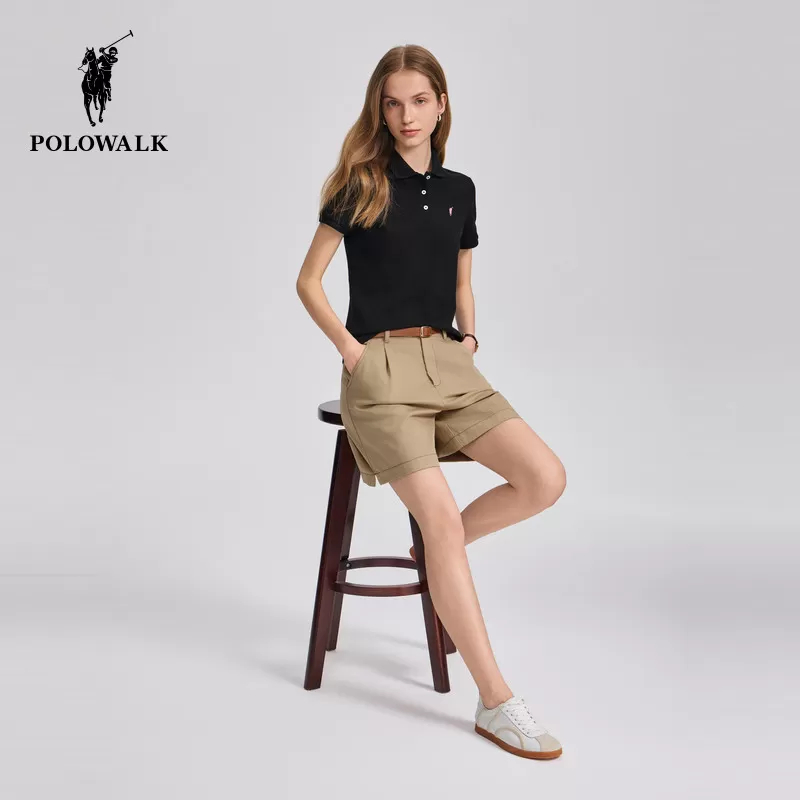 POLOWALK短袖POLO衫女式2026夏季新品商务休闲翻领T恤百搭上衣女