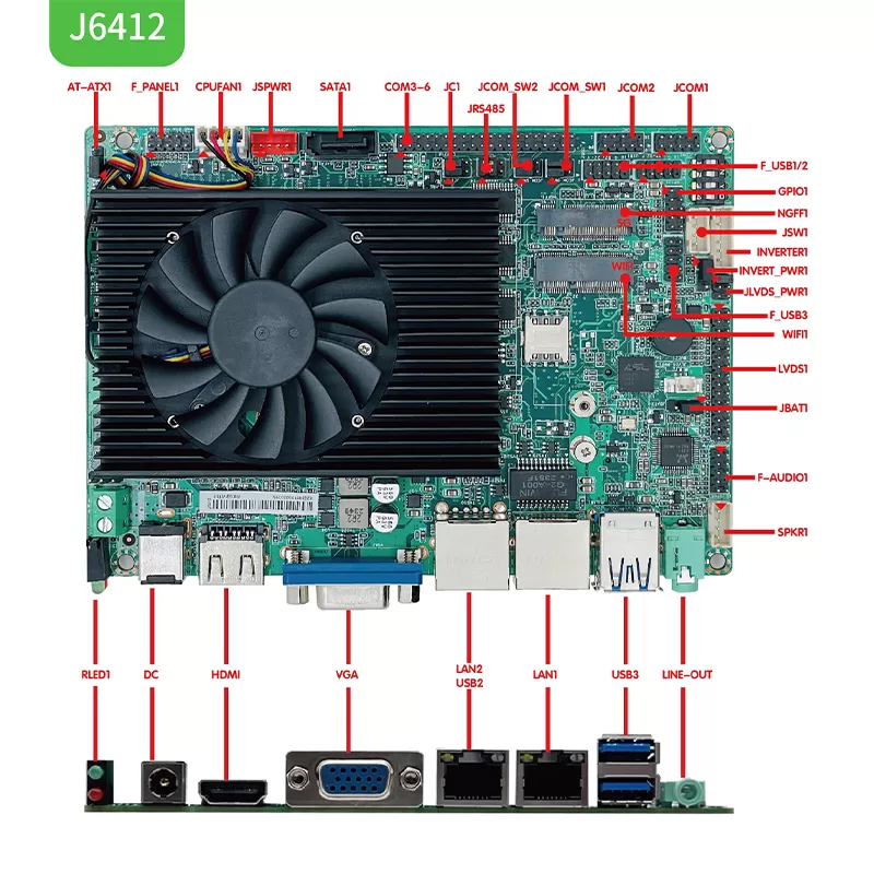 倍控n100双网串口3.5英寸lvds屏edp工控主板i7-7200u电脑开发板卡