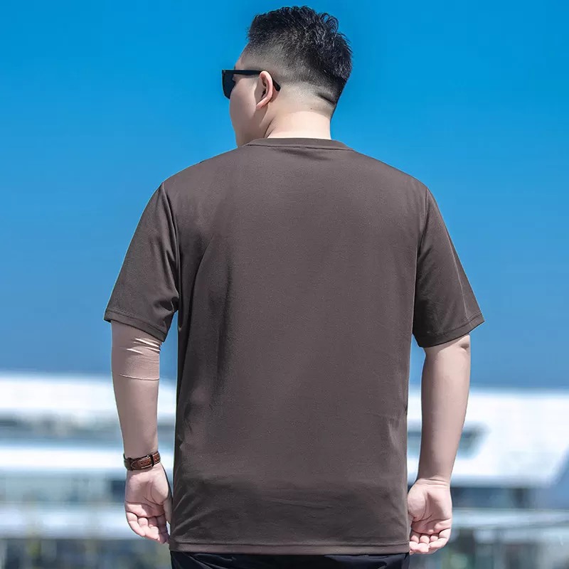 2026夏季新款圆领百搭半袖t恤男大码棉汗衫胖子时尚休闲短袖体恤