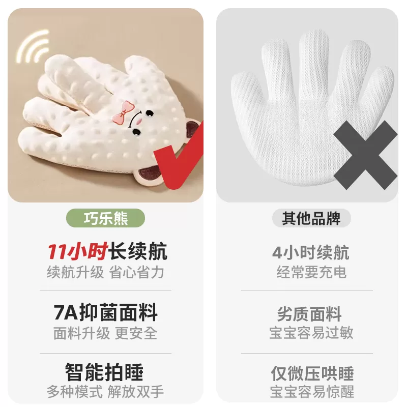 婴儿拍睡安抚手掌哄睡神器宝宝躺睡哄娃自主入睡搂睡觉二月闹拍打