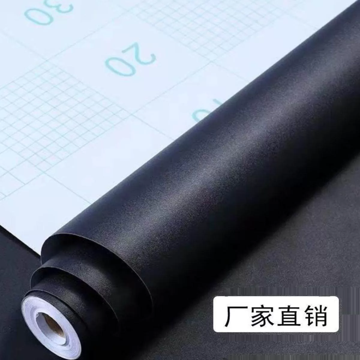 纯黑色墙贴墙纸自粘贴纸自粘墙纸磨砂膜黑色桌面家具翻新背景墙贴