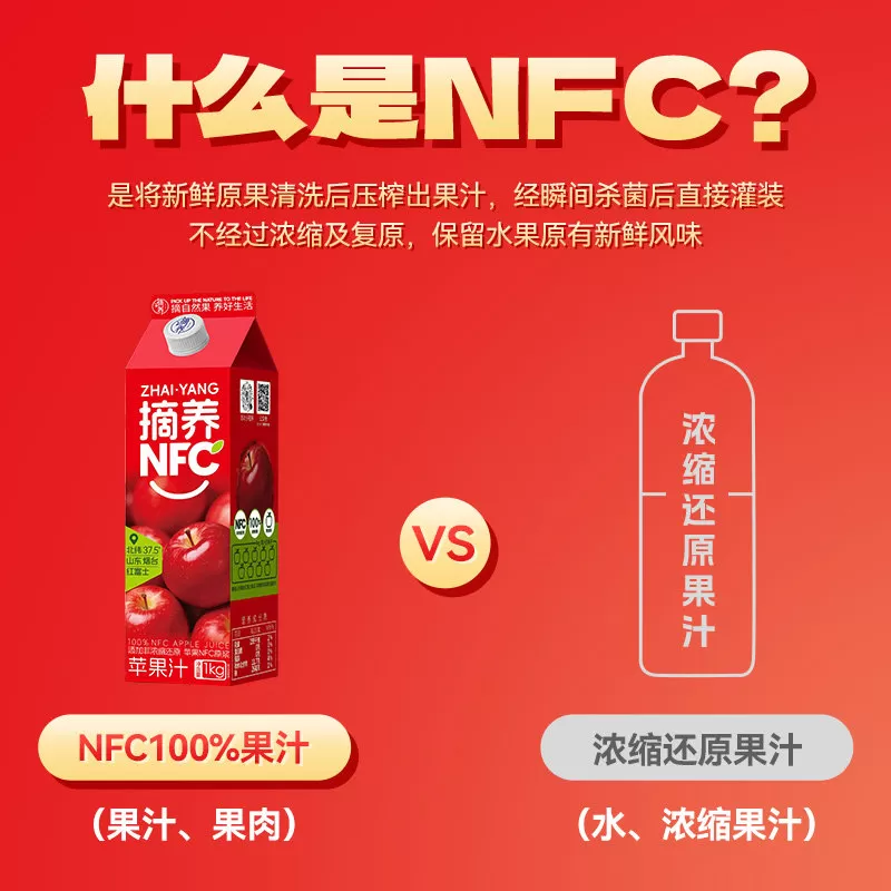 【香菇超级年货节】摘养100%NFC果汁橙胡萝卜汁葡萄汁饮料送礼盒