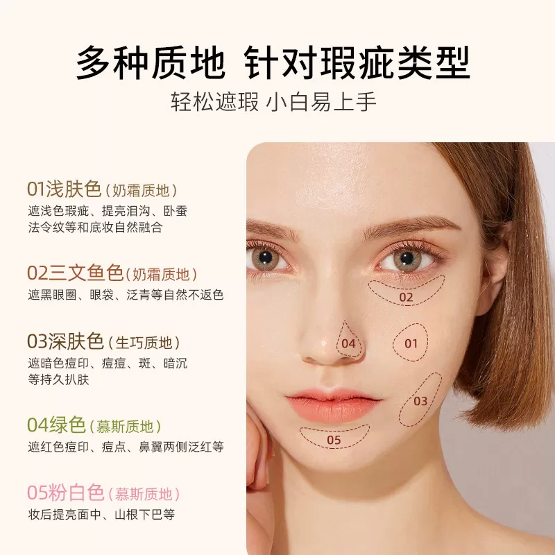 【coser同款】LIMOYA丽茉雅五色遮瑕盘遮痘印泪沟黑眼圈提亮凹陷