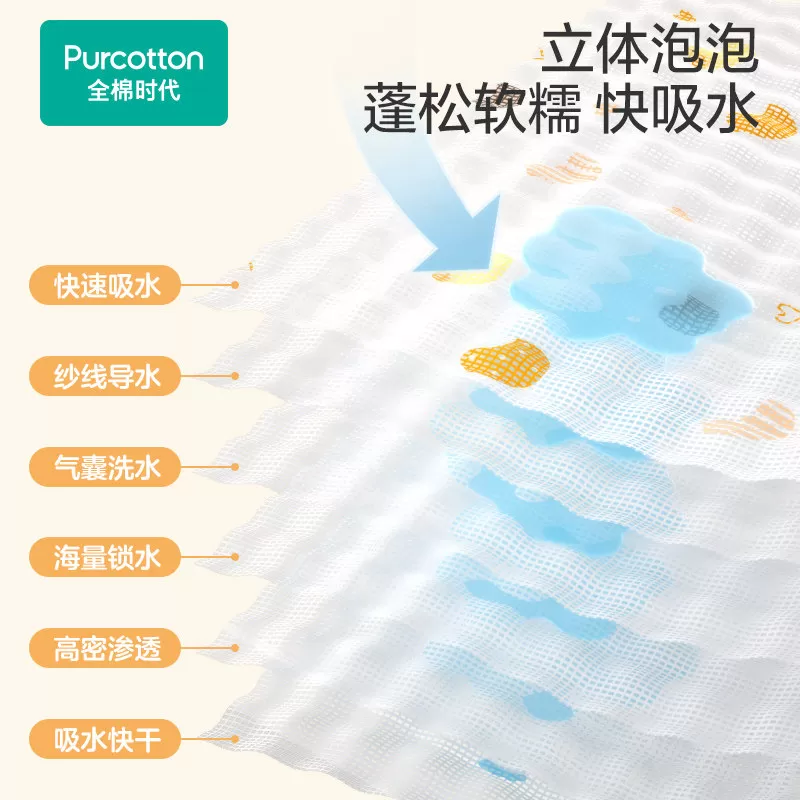 全棉时代婴儿口水巾纱布面巾新生儿宝宝洗脸巾手帕柔软吸水【TK】