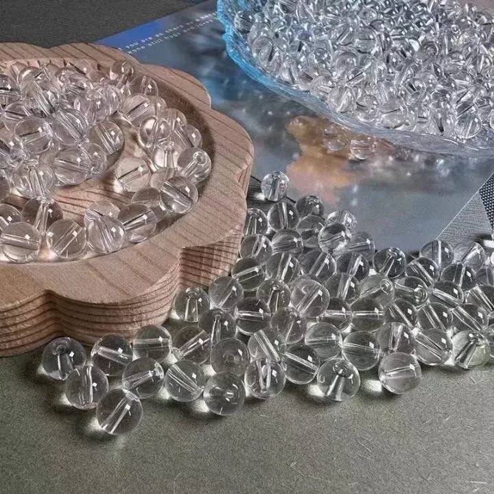 玻璃配件白玻璃散珠手链串珠项链DIY手工编织珠帘半成品串珠吊坠