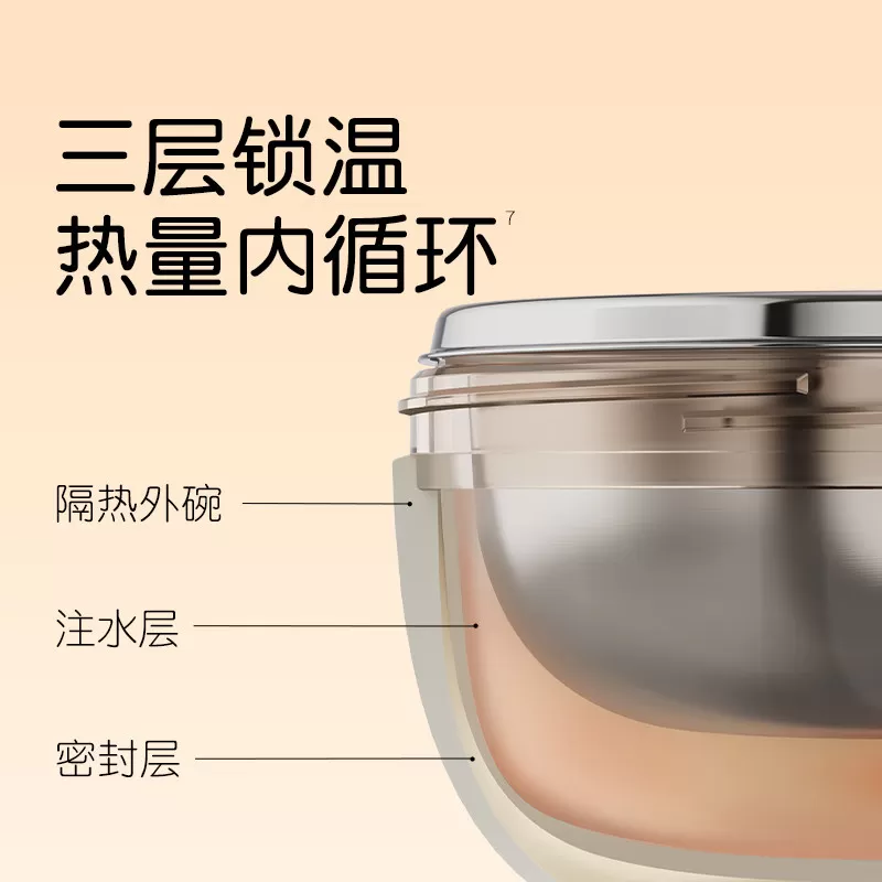 世喜宝宝辅食碗婴儿专用注水保温碗米粉恒温吃饭碗儿童不锈钢工具