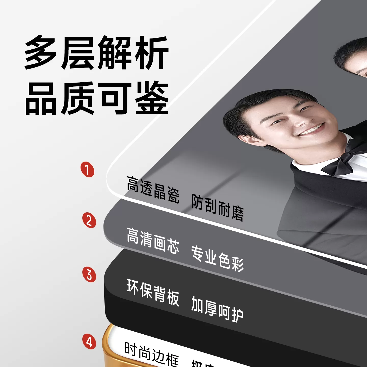 水晶相框照片摆台定制个人写真全家福结婚照片婚纱照打印冲洗挂墙