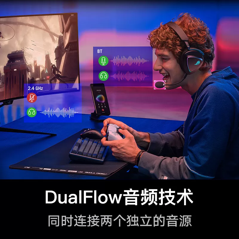 ROG棱镜2头戴式无线三模耳机电竞游戏耳麦电竞耳麦