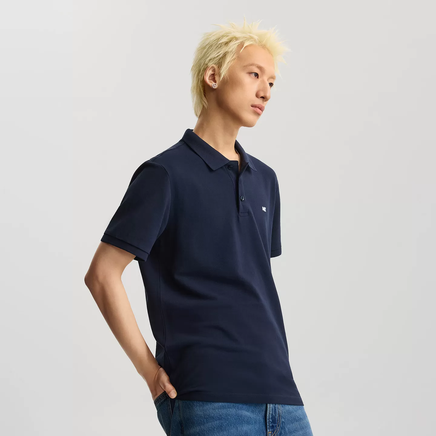 【NCT JAEMIN同款】Lee经典翻领小Logo徽标男复古撞色短袖polo衫