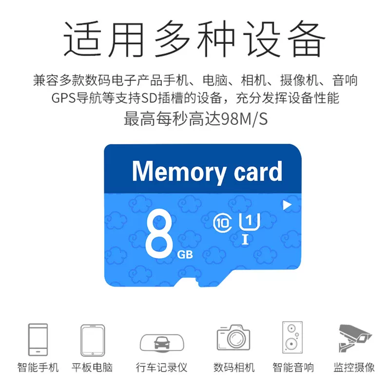 32/16/8g内存卡micro4/2/1卡手机老人机收音机储存广场舞音响TF卡